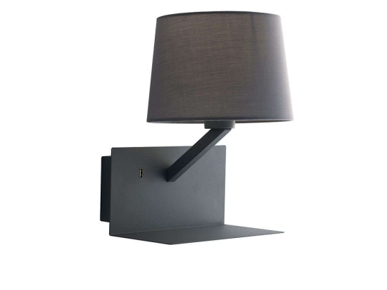Φωτιστικό Τοίχου - Απλίκα Με Usb I-Ciak-AP GR Grey Luce Ambiente Design Μέταλλο,Ύφασμα