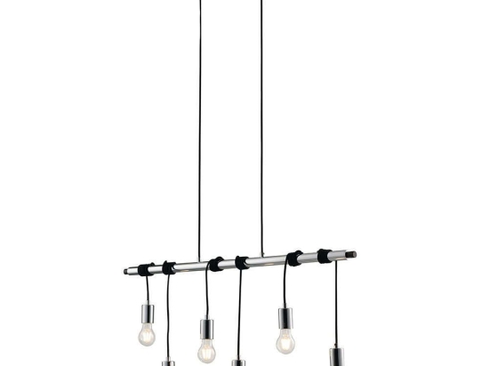 Φωτιστικό Οροφής - Ράγα I-Admiral-S6 Chrome Luce Ambiente Design Μέταλλο,Ύφασμα
