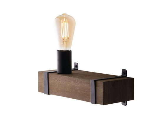 Φωτιστικό Τοίχου - Απλίκα I-Texas-AP1 Natural-Black Luce Ambiente Design Μέταλλο,Ξύλο