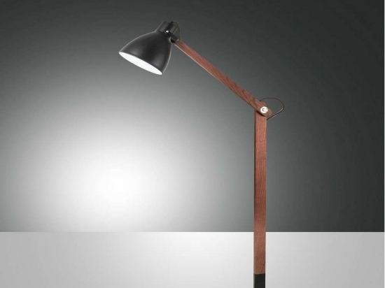 Φωτιστικό Δαπέδου Sveva 3644-11-101 Black Fabas Luce Μέταλλο,Ξύλο