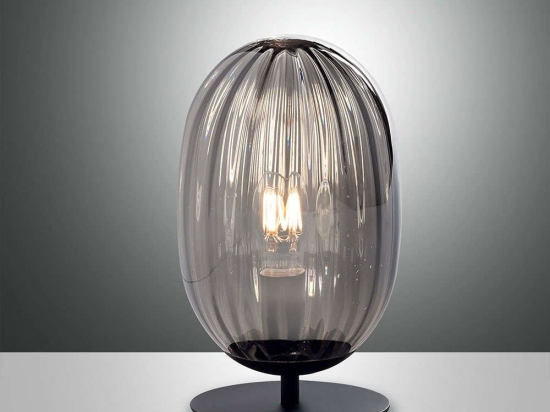 Φωτιστικό Επιτραπέζιο Infinity 3519-30-126 Transparent Grey Fabas Luce Μέταλλο,Γυαλί