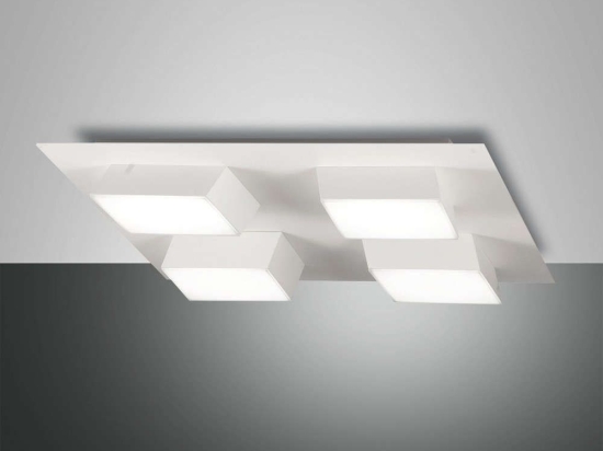 Φωτιστικό Οροφής - Πλαφονιέρα Led Lucas 3601-84-102 White Fabas Luce Μέταλλο, Μεθακρυλικό