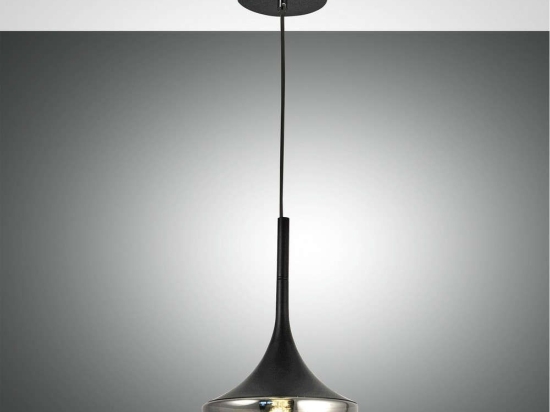 Φωτιστικό Οροφής Apollo 3623-41-101 Black Fabas Luce Μέταλλο,Γυαλί