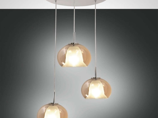 Φωτιστικό Οροφής Bretagna 3599-47-125 Amber Fabas Luce Μέταλλο,Γυαλί