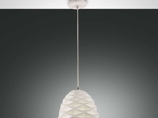 Φωτιστικό Οροφής Duchessa 3533-40-102 White Fabas Luce Μέταλλο, Κεραμικό, Ύφασμα