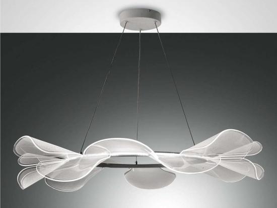 Φωτιστικό Οροφής Led Sylvie 3626-45-102 White Fabas Luce Μέταλλο, Μεθακρυλικό
