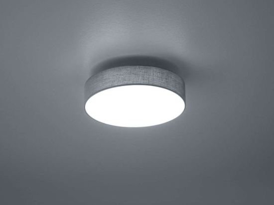 Φωτιστικό Οροφής - Πλαφονιέρα Lugano 621911211 D30x9cm Grey Trio Lighting Μέταλλο,Ύφασμα