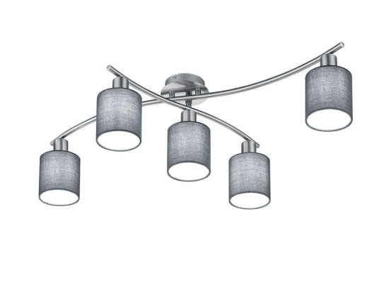 Φωτιστικό Οροφής - Πλαφονιέρα Garda 605400511 Grey Trio Lighting Μέταλλο,Ύφασμα