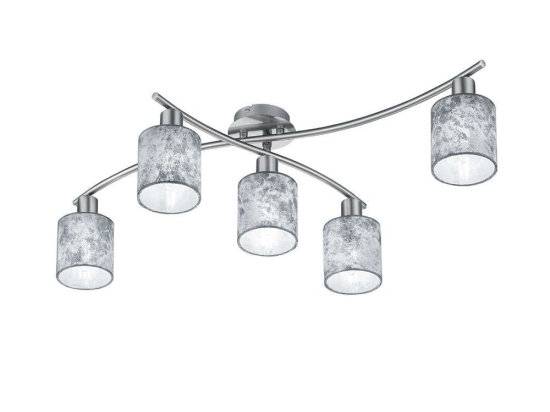 Φωτιστικό Οροφής - Πλαφονιέρα Garda 605400589 Silver Trio Lighting Μέταλλο,Ύφασμα