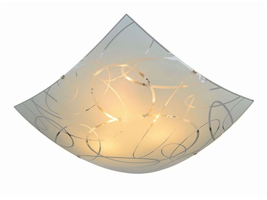 Φωτιστικό Οροφής - Πλαφονιέρα Spirelli 604400301 50x50cm Decorated White Trio Lighting Μέταλλο,Γυαλί