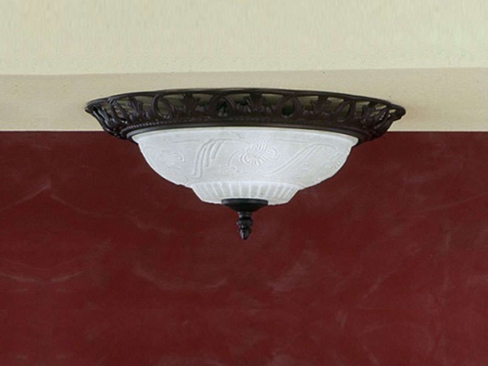 Φωτιστικό Οροφής-Πλαφονιέρα Rustica 14x38cm Rusty-White 6102021-24 Trio Lighting Μέταλλο,Γυαλί