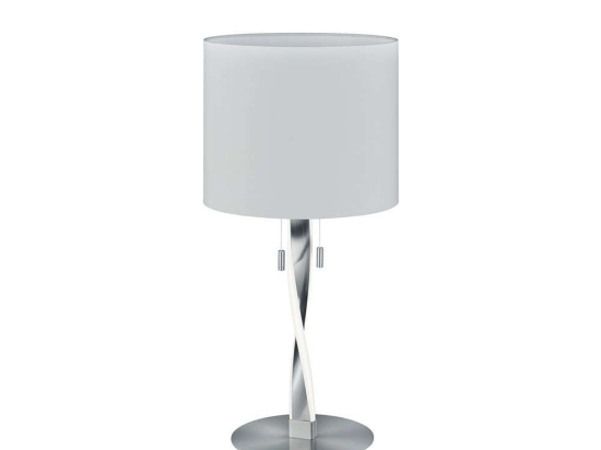 Φωτιστικό Επιτραπέζιο Led Nandor 2x300Lm 62x30cm Nickel Mat-White 575310307 Trio Lighting Μέταλλο,Ύφασμα