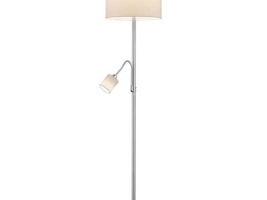 Φωτιστικό Δαπέδου Hotel 170x40cm Nickel Mat-White 403900201 Trio Lighting Μέταλλο,Ύφασμα