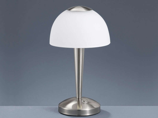 Φωτιστικό Επιτραπέζιο Led Ventura 350Lm 29x15cm Nickel Mat-White 529990107 Trio Lighting Μέταλλο,Γυαλί