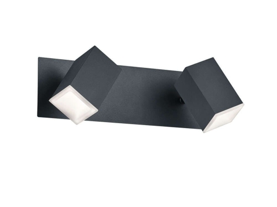 Φωτιστικό Τοίχου-Σποτ Led Lagos 2x550Lm 30x9cm Black Mat-White 827890232 Trio Lighting Μέταλλο,Πλαστικό