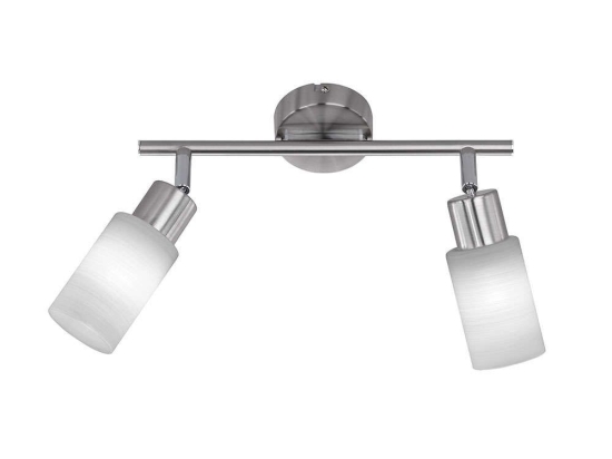Φωτιστικό Οροφής-Σποτ Led Jones 2x320Lm 30x18x8cm Nickel Mat-White 871410207 Trio Lighting Μέταλλο,Γυαλί