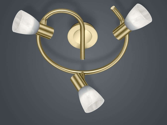 Φωτιστικό Οροφής-Σποτ Led Levisto 3x400Lm 21x30cm Brass Mat 871090308 Trio Lighting Μέταλλο,Γυαλί