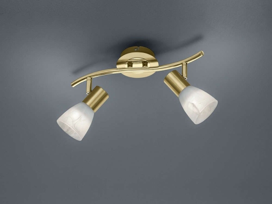 Φωτιστικό Οροφής-Σποτ Led Levisto 2x400Lm 33x19x10cm Brass Mat 871010208 Trio Lighting Μέταλλο,Γυαλί