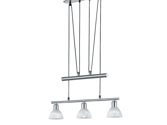 Φωτιστικό Οροφής-Ράγα Led Levisto 3x400Lm 60x160x11cm Nickel Mat 371010307 Trio Lighting Μέταλλο,Γυαλί