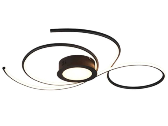 Φωτιστικό Οροφής - Πλαφονιέρα Jive 623419232 48W Led 80x73x7,6cm Black Mat Trio Lighting Μέταλλο