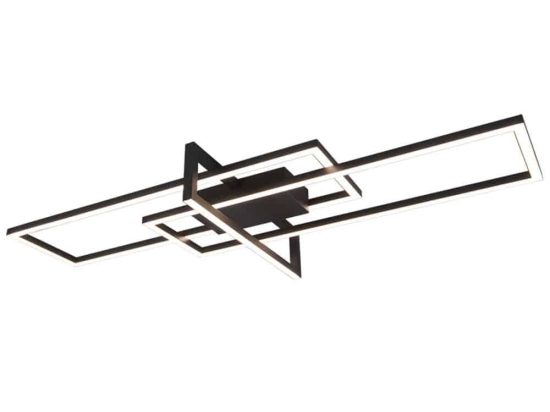 Φωτιστικό Οροφής - Πλαφονιέρα Salinas 620310332 34W Led 100x40x11,5cm Black Mat Trio Lighting Μέταλλο