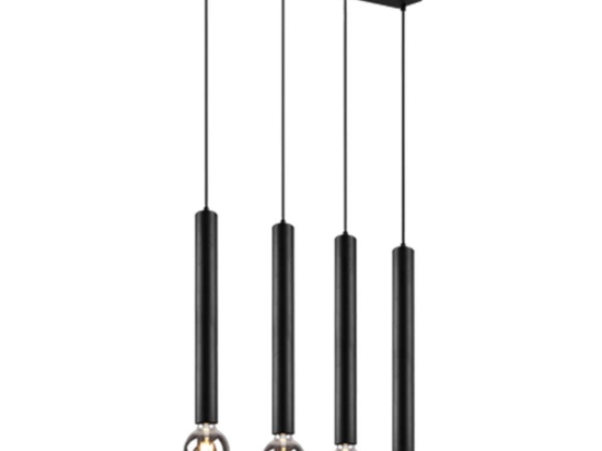 Φωτιστικό Οροφής - Ράγα Clermont 313400432 4xE27 10W 70x9x150cm Black Mat Trio Lighting Μέταλλο