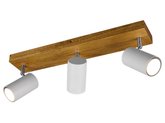 Φωτιστικό Οροφής - Σποτ Marley 812400331 3xGU10 35W 44x9x16cm White Mat Trio Lighting Μέταλλο,Ξύλο