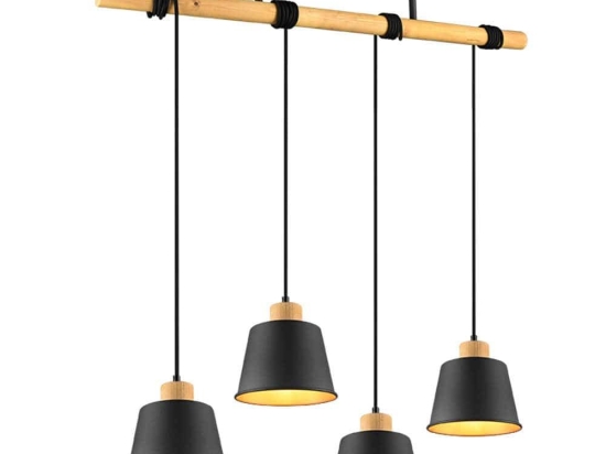 Φωτιστικό Οροφής - Ράγα Harris 312700432 87x18x150cm 4xE27 40W Black Trio Lighting