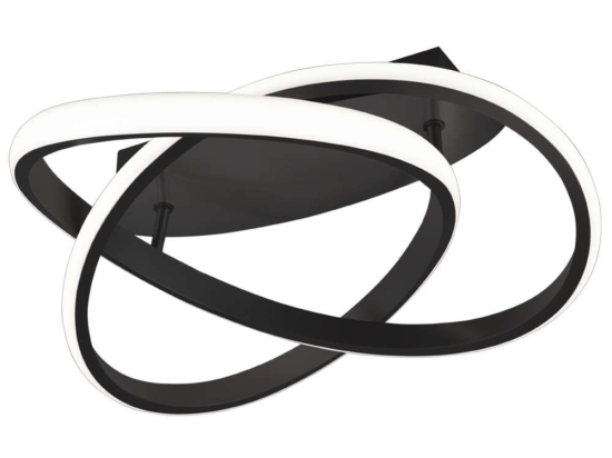 Φωτιστικό Οροφής - Πλαφονιέρα Course R62051132 1xLed 18W Φ45cm 18,8cm Black Mat RL Lighting Μέταλλο