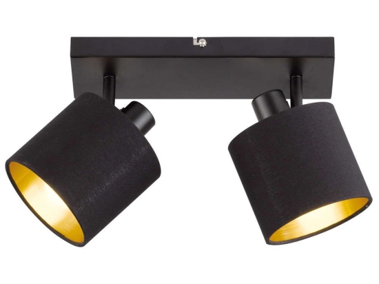 Φωτιστικό Οροφής - Σποτ Tommy R80332079 2xE14 28W 28x19cm Black Mat RL Lighting Μέταλλο,Ύφασμα