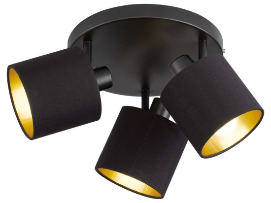 Φωτιστικό Οροφής - Σποτ Tommy R80333979 3xE14 28W Φ25x19cm Black Mat RL Lighting Μέταλλο,Ύφασμα