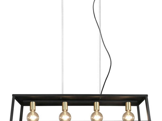 Φωτιστικό Οροφής - Ράγα Vito R30194032 4xE27 10W 100x150cm Black Mat RL Lighting Μέταλλο