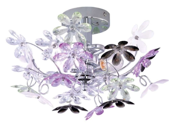 Φωτιστικό Τοίχου - Απλίκα Flower R20012017 2xE14 40W Φ38 22cm Chrome RL Lighting Μέταλλο,Ακρυλικό