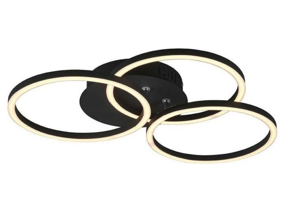 Φωτιστικό Οροφής - Πλαφονιέρα Circle R62823132 27W Led 43x9cm Black Mat RL Lighting Μέταλλο