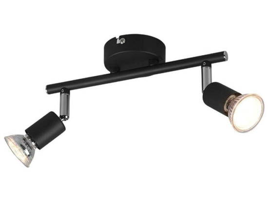 Φωτιστικό Οροφής - Σποτ Paris R80912032 2xGU10 35W 8x25x13cm Black Mat RL Lighting Μέταλλο