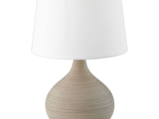 Φωτιστικό Επιτραπέζιο Martin R50371025 1xE14 40W Φ20cm 29cm Cappucino-White RL Lighting Κεραμικό,Ύφασμα