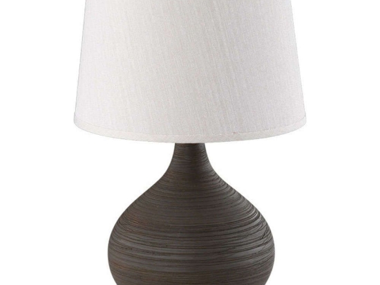Φωτιστικό Επιτραπέζιο Martin R50371026 1xE14 40W Φ20cm 29cm Brown-White RL Lighting Κεραμικό,Ύφασμα