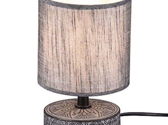 Φωτιστικό Επιτραπέζιο Marie R50980111 1xE14 28W Φ13cm 20cm Grey RL Lighting Κεραμικό,Ύφασμα