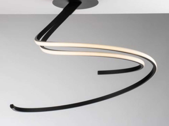 Φωτιστικό Οροφής - Πλαφονιέρα Kinetic LED-KINETIC-PL-NER 40W Led 60x58cm Black Luce Ambiente Design Αλουμίνιο