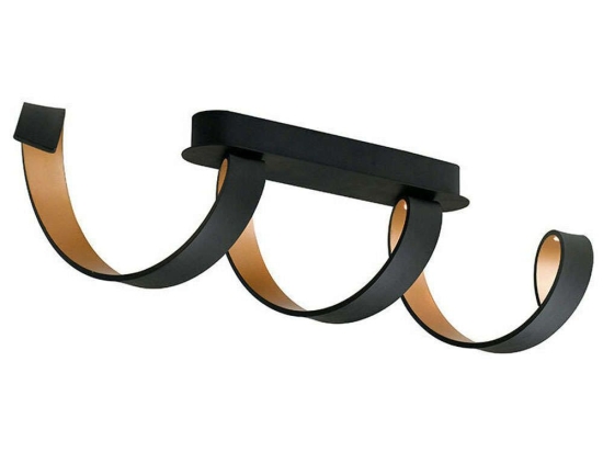 Φωτιστικό Οροφής - Πλαφονιέρα Helix LED-HELIX-PL4C NER 20W Led 80x18cm Black-Gold Luce Ambiente Desi Αλουμίνιο