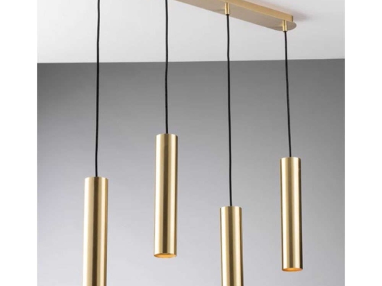 Φωτιστικό Οροφής - Ράγα  Fluke I-FLUKE-S4 ORO 4xGU10 68x200cm Gold Luce Ambiente Design Μέταλλο