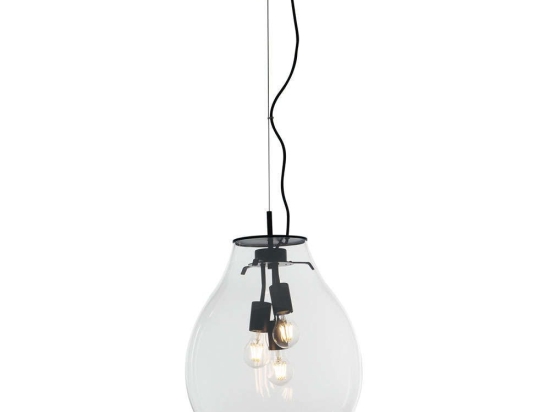 Φωτιστικό Οροφής Azuma I-AZUMA-S38 3xE27 Led Φ38cm 174cm Clear Luce Ambiente Design Γυαλί