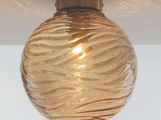Φωτιστικό Οροφής - Πλαφονιέρα Nereide I-NEREIDE-G-PL30 CH 1xE27 Led Φ30cm 30cm Champagne Luce Ambien Γυαλί