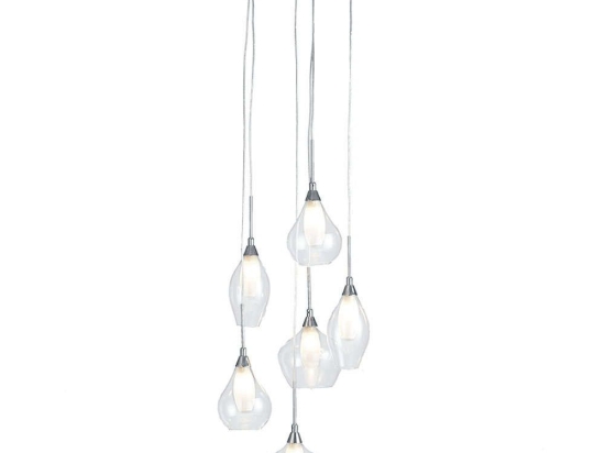 Φωτιστικό Οροφής Skyline I-SKYLINE/S6 6xG9 Led Φ35cm 120cm Clear Luce Ambiente Design Γυαλί