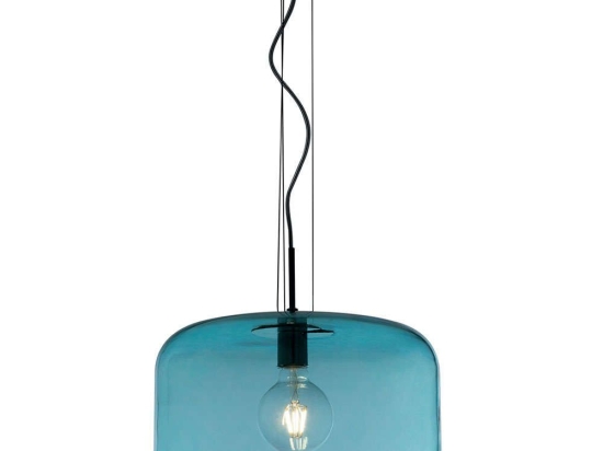 Φωτιστικό Οροφής Gibus I-GIBUS-S30 BLU 1xE27 Φ30cm 150cm Blue Luce Ambiente Design Γυαλί