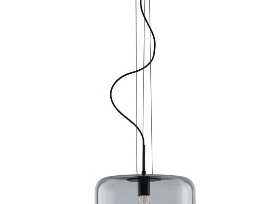Φωτιστικό Οροφής Gibus I-GIBUS-S35 GR 1xE27 Φ35cm 150cm Fume Luce Ambiente Design Γυαλί