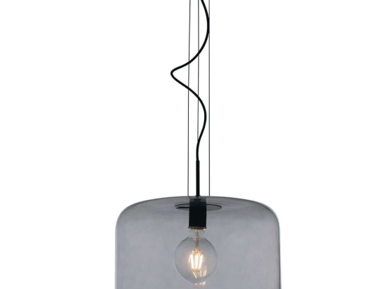 Φωτιστικό Οροφής Gibus I-GIBUS-S40 GR 1xE27 Φ40cm 150cm Fume Luce Ambiente Design Γυαλί