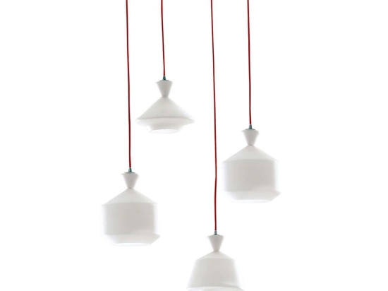 Φωτιστικό Οροφής Sugar I-SUGAR-S4 4xE27 Led 20x80x250cm White Luce Ambiente Design Γυαλί