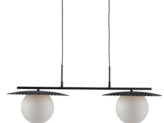 Φωτιστικό Οροφής - Ράγα Chaplin I-CHAPLIN-S2 NER 2xE27 Led 97x146,2cm Black Luce Ambiente Design Μέταλλο,Γυαλί