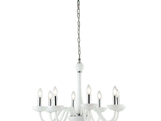 Φωτιστικό Οροφής Alfiere I-ALFIERE/8 BCO 8xE14 Φ74cm 178cm White Luce Ambiente Design Γυαλί